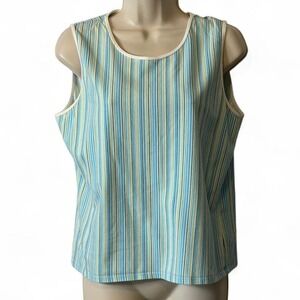 Vintage 90s Izod Stretch Striped Sleeveless Top, Women's Size L